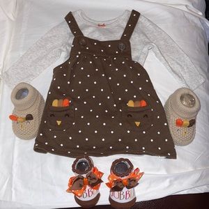 Carters baby girl thksgv outfit w shoes and socks